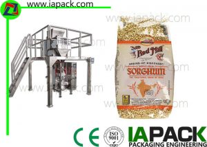 Punch Grain Packaging Machine 1500 Vatre Aŭtomate kun Multihead-Peranto